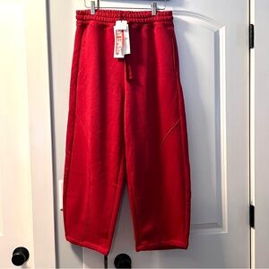 Red Wide Leg Joggers Grimelange Turkish brand. 60% Cotton blend Size S. NWT.